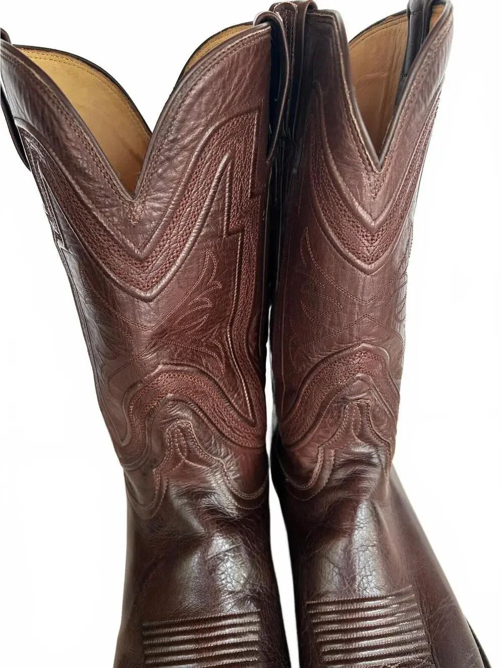 Lucchese Collins Chocolate Buffalo Leather Boots Men’s 10 D